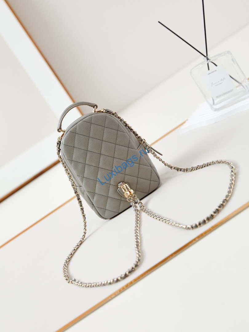 Chanel Ap3753 CLASSIC MINI Backpack Calfskin Grey | chanel ap3753 classic mini backpack lambskin grey 05