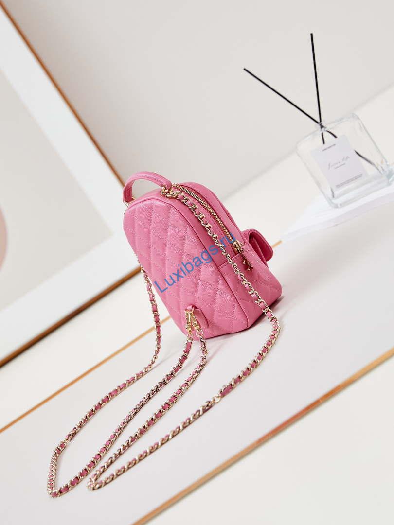 Chanel Ap3753 CLASSIC MINI Backpack Calfskin Hot Pink | chanel ap3753 classic mini backpack lambskin hot pink 04