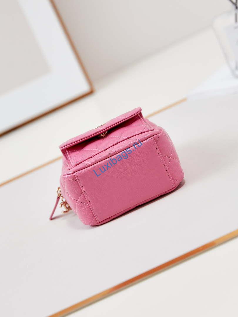 Chanel Ap3753 CLASSIC MINI Backpack Calfskin Hot Pink | chanel ap3753 classic mini backpack lambskin hot pink 06