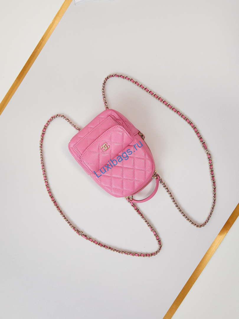 Chanel Ap3753 CLASSIC MINI Backpack Calfskin Hot Pink | chanel ap3753 classic mini backpack lambskin hot pink 07