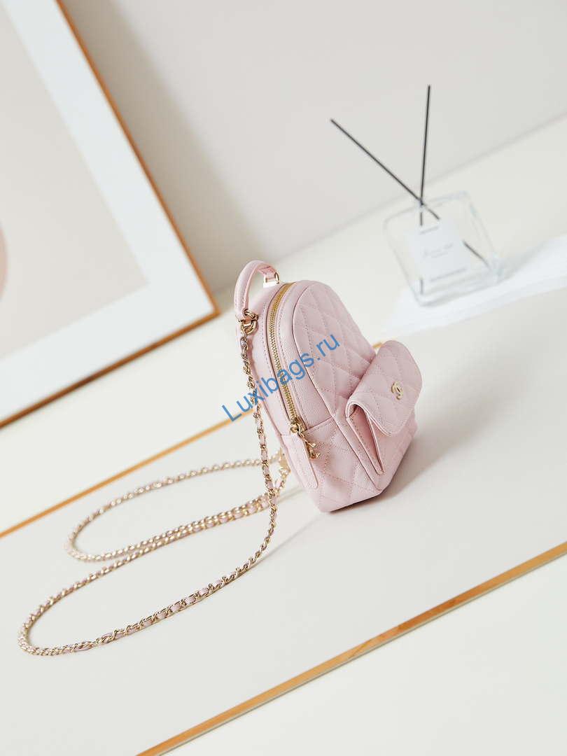 Chanel Ap3753 CLASSIC MINI Backpack Lambskin Pink | chanel ap3753 classic mini backpack lambskin pink 03