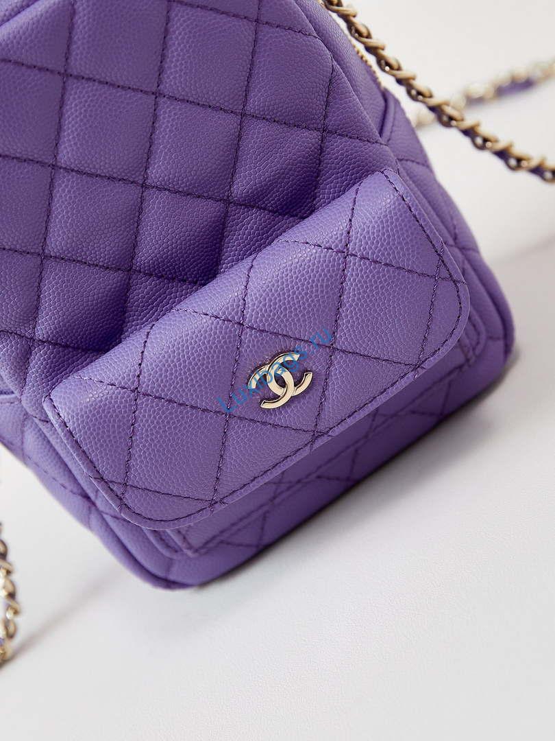 Chanel Ap3753 CLASSIC MINI Backpack Calfskin Purple | chanel ap3753 classic mini backpack lambskin purple 02