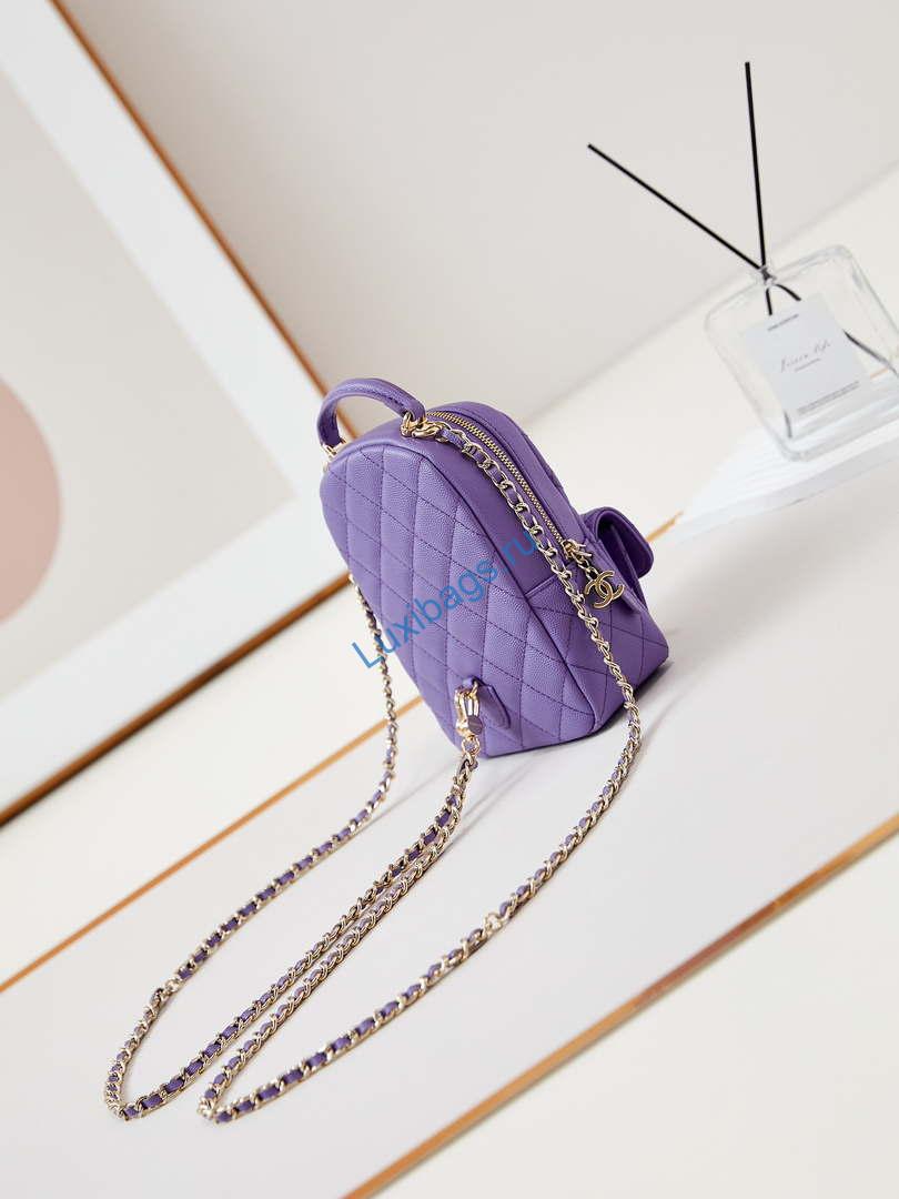 Chanel Ap3753 CLASSIC MINI Backpack Calfskin Purple | chanel ap3753 classic mini backpack lambskin purple 04