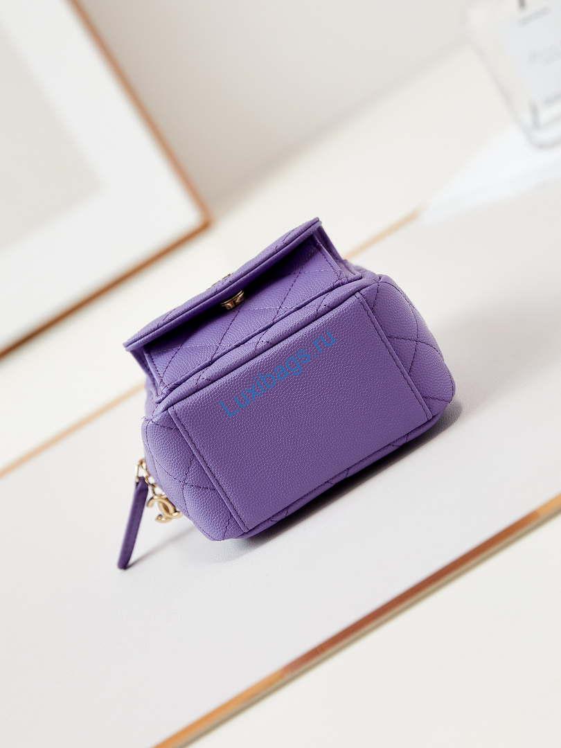 Chanel Ap3753 CLASSIC MINI Backpack Calfskin Purple | chanel ap3753 classic mini backpack lambskin purple 06