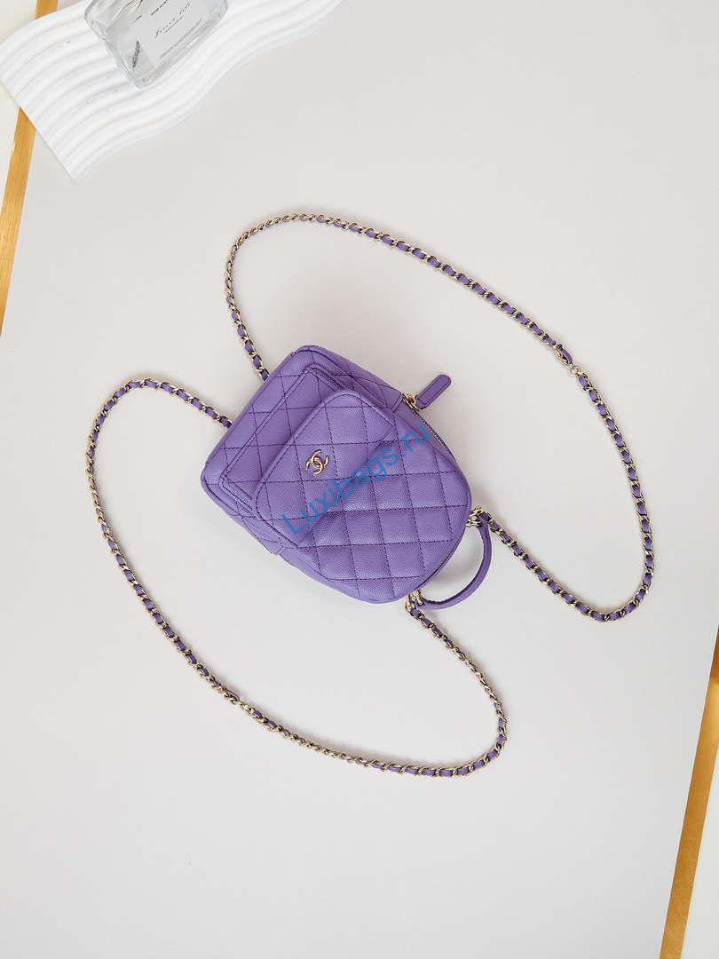 Chanel Ap3753 CLASSIC MINI Backpack Calfskin Purple | chanel ap3753 classic mini backpack lambskin purple 07
