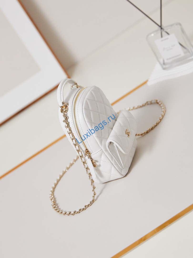 Chanel Ap3753 CLASSIC MINI Backpack Lambskin White | chanel ap3753 classic mini backpack lambskin white 12