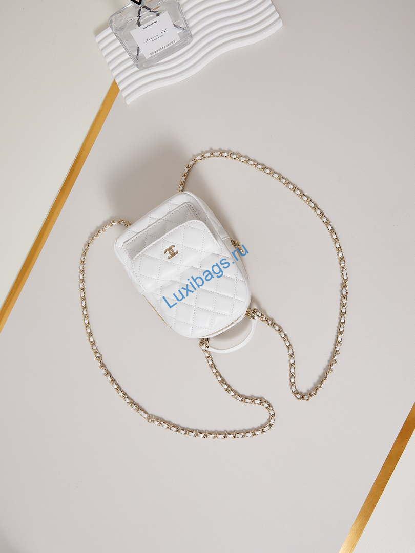 Chanel Ap3753 CLASSIC MINI Backpack Lambskin White | chanel ap3753 classic mini backpack lambskin white 16