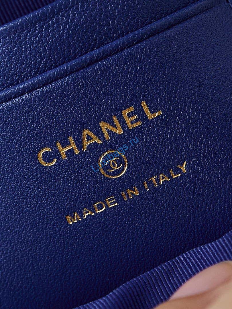 Chanel Ap3753 CLASSIC MINI Backpack Tweed & Gold-Tone Metal Blue white | chanel ap3753 classic mini backpack tweed silver tone metal light blue white 09