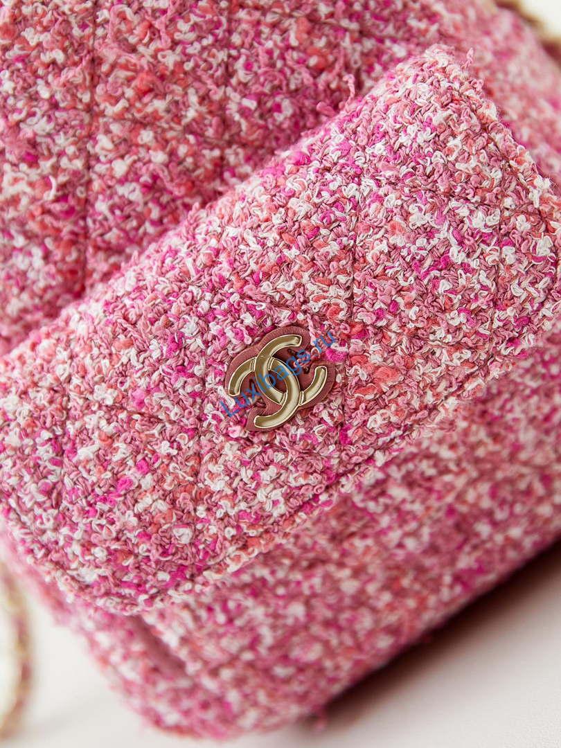 Chanel Ap3753 CLASSIC MINI Backpack Tweed & Gold-Tone Metal Light Pink | chanel ap3753 classic mini backpack tweed silver tone metal light pink 01