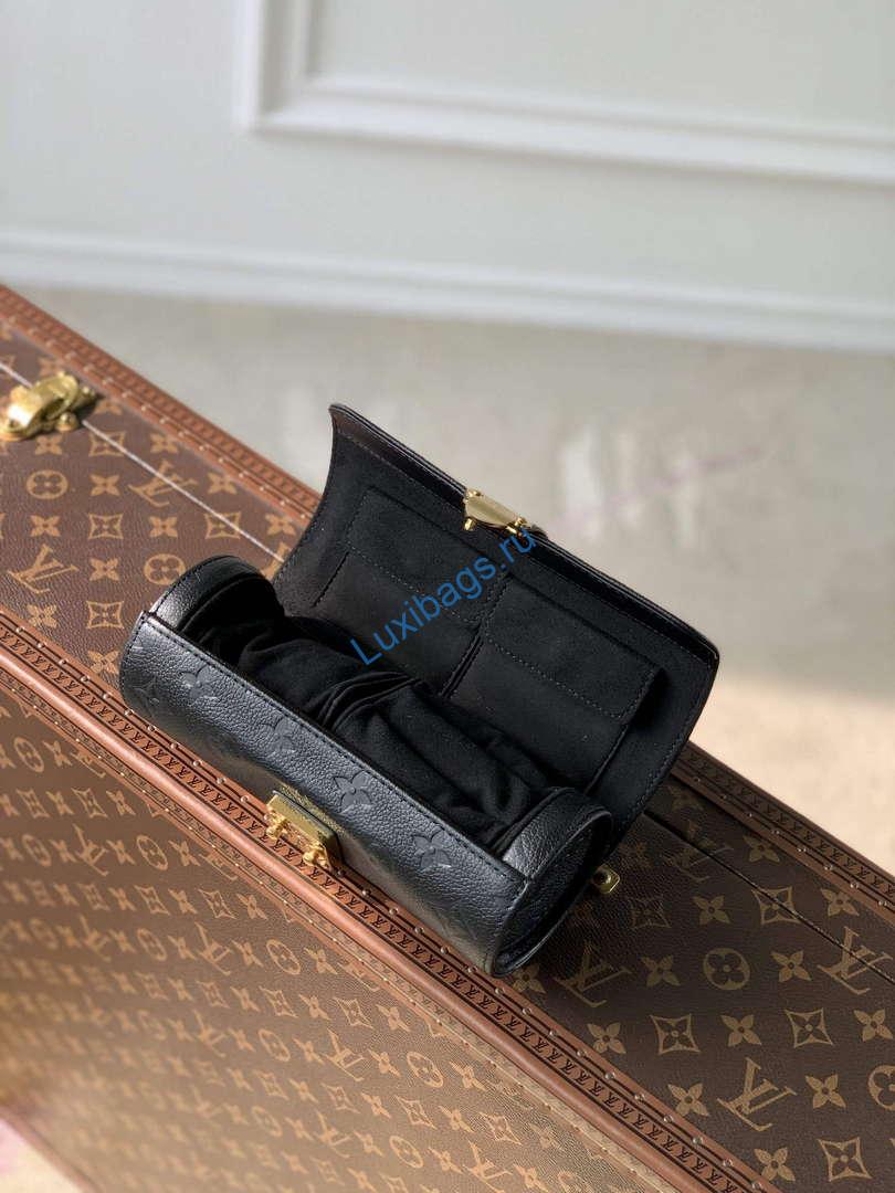LV M10145 Louis Vuitton Etui Bijoux Jewellery Case Black Leather | lv m10145 louis vuitton etui bijoux jewellery case black leather 8