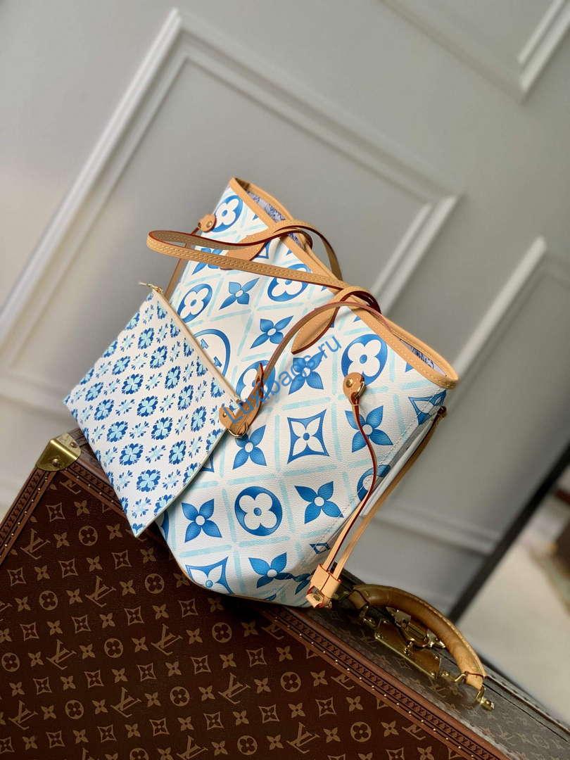 LV M11263 Louis Vuitton Neverfull MM Tote Bag Lagoon Blue | lv m11263 louis vuitton neverfull mm tote bag lagoon blue 2