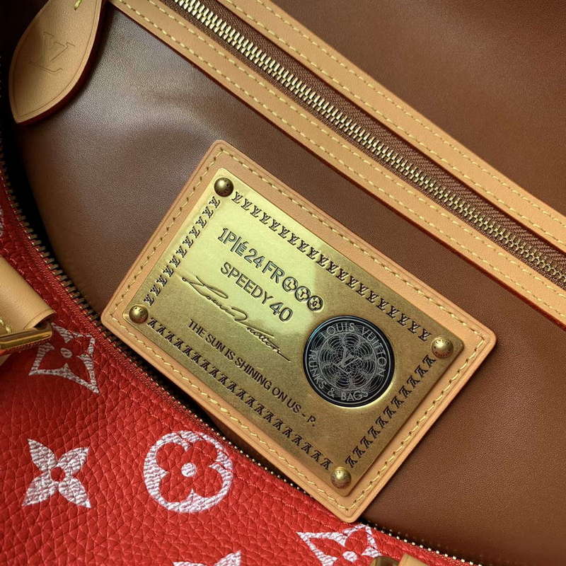 LV M24420 Louis Vuitton Speedy P9 Bandoulière 40 Bag Monogram Leather Red | lv m24420 louis vuitton speedy p9 bandouliere 40 bag monogram leather red 8