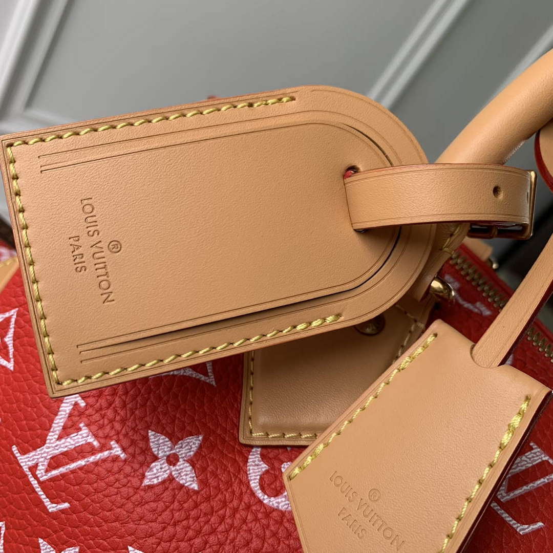 LV M24425 Louis Vuitton Speedy P9 Bandoulière 25 Bag Monogram Leather Red | lv m24425 louis vuitton speedy p9 bandouliere 40 bag monogram leather red 7