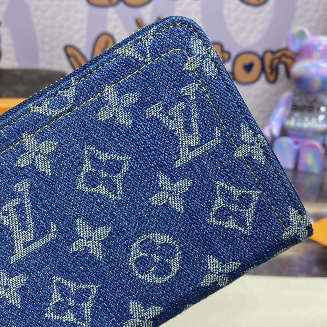 LV M82958 Louis Vuitton New LV Remix Zippy Wallet Monogram denim | lv m82958 louis vuitton new lv remix zippy wallet monogram denim 004