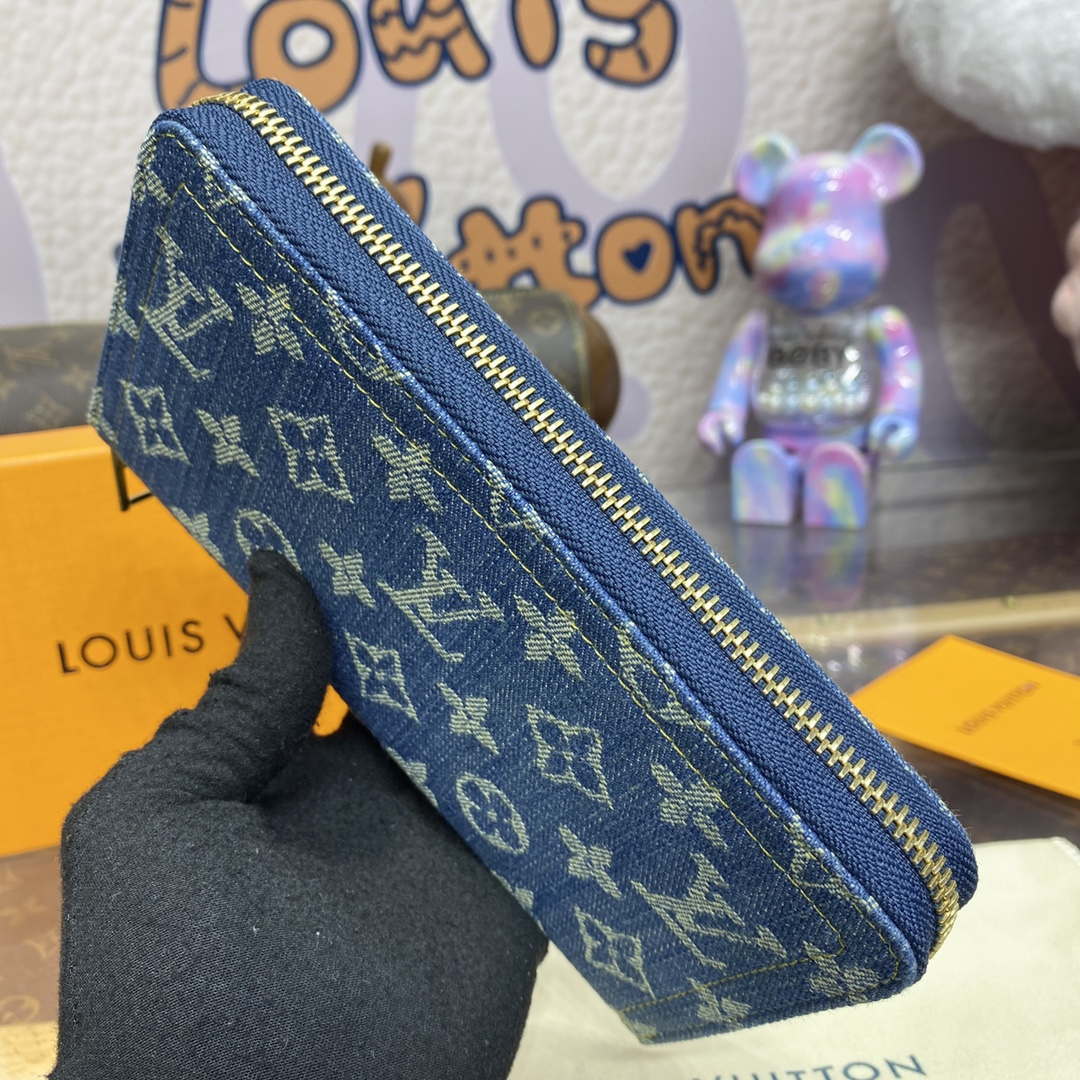 LV M82958 Louis Vuitton New LV Remix Zippy Wallet Monogram denim | lv m82958 louis vuitton new lv remix zippy wallet monogram denim 005
