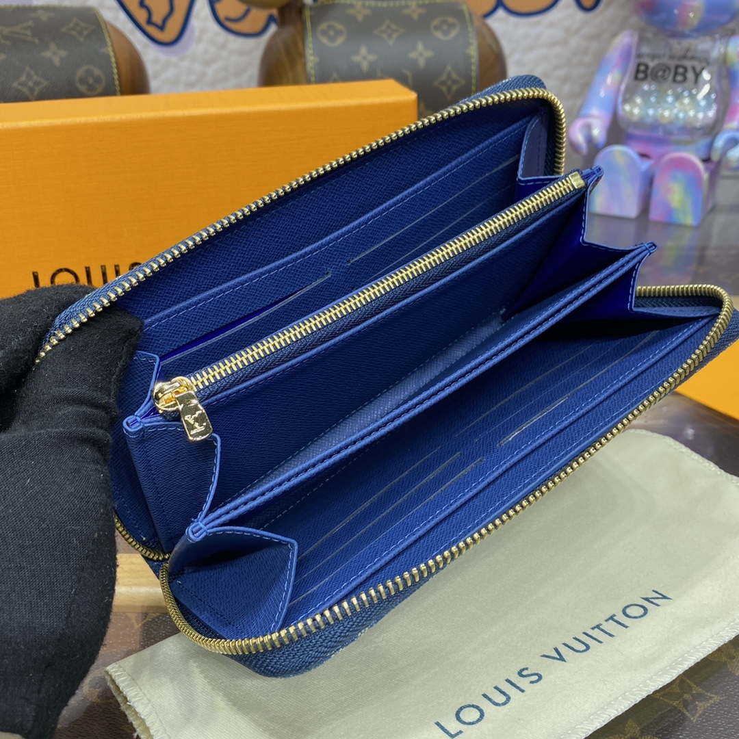 LV M82958 Louis Vuitton New LV Remix Zippy Wallet Monogram denim | lv m82958 louis vuitton new lv remix zippy wallet monogram denim 009