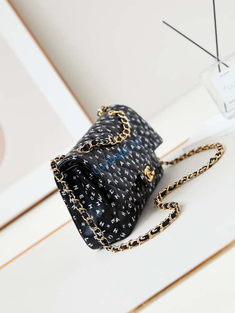 chanel a01112 flap black lambskin printed with white cc logo 2 Chanel A01112 Flap Black Lambskin Printed with white CC logo | chanel a01112 flap black lambskin printed with white cc logo 003