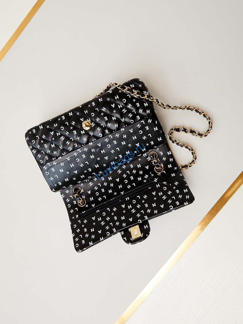 chanel a01112 flap black lambskin printed with white cc logo 5 Chanel A01112 Flap Black Lambskin Printed with white CC logo | chanel a01112 flap black lambskin printed with white cc logo 006