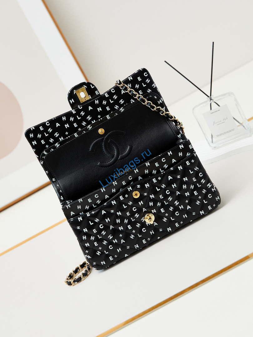 chanel a01112 flap black lambskin printed with white cc logo 6 Chanel A01112 Flap Black Lambskin Printed with white CC logo | chanel a01112 flap black lambskin printed with white cc logo 007