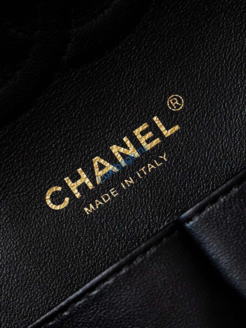 chanel a01112 flap black lambskin printed with white cc logo 7 Chanel A01112 Flap Black Lambskin Printed with white CC logo | chanel a01112 flap black lambskin printed with white cc logo 008