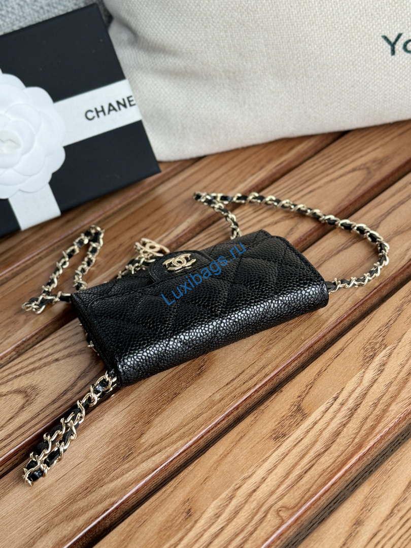 Chanel A81081 Wallet on Chain Shiny Calfskin Black Big ball | chanel a81081 wallet on chain shiny calfskin black bigl ball 005