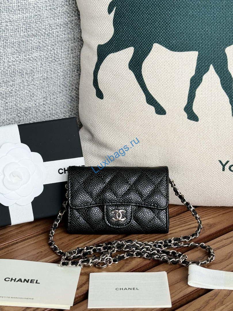Chanel A81081 Wallet on Chain Shiny Calfskin Black Big ball | chanel a81081 wallet on chain shiny calfskin black bigl ball 010