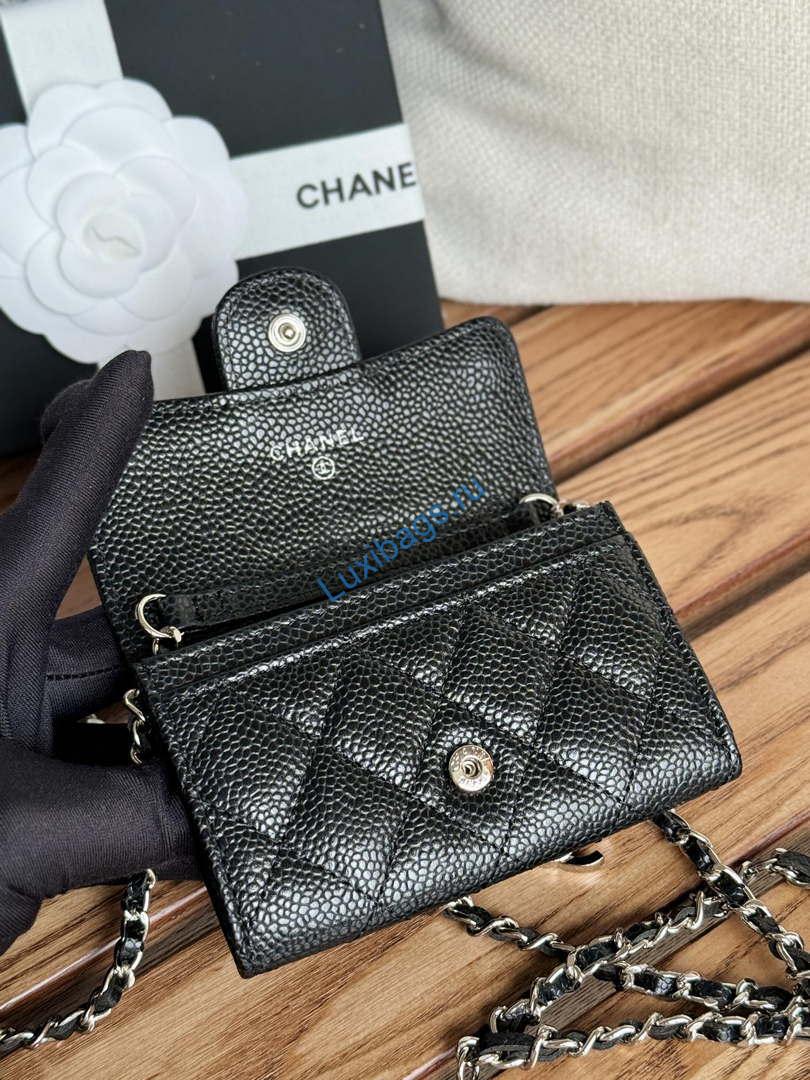 Chanel A81081 Wallet on Chain Shiny Calfskin Black Big ball | chanel a81081 wallet on chain shiny calfskin black bigl ball 016