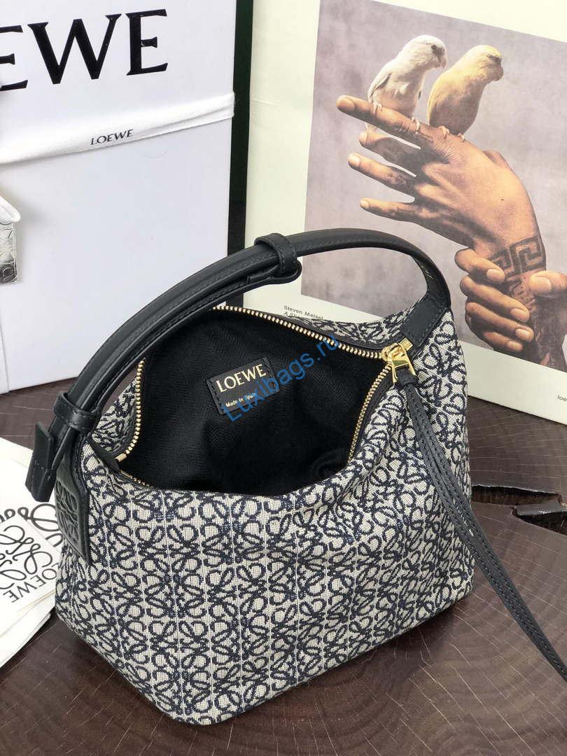 Loewe B906Q63X04 Small Cubi Crossbody bag Black and white | loewe b906q63x04 small cubi crossbody bag 009