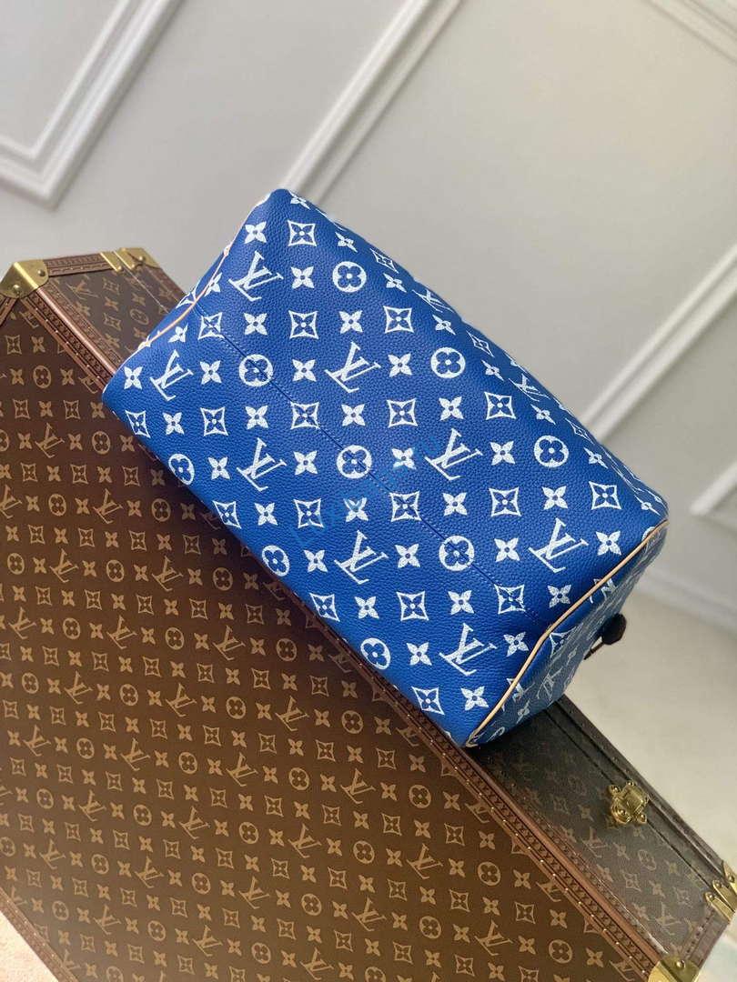 LV M24418 Louis Vuitton Speedy P9 Bandoulière 40 Bag Monogram Leather Blue | lv m24418 louis vuitton speedy p9 bandouliere 40 bag monogram leather blue 3