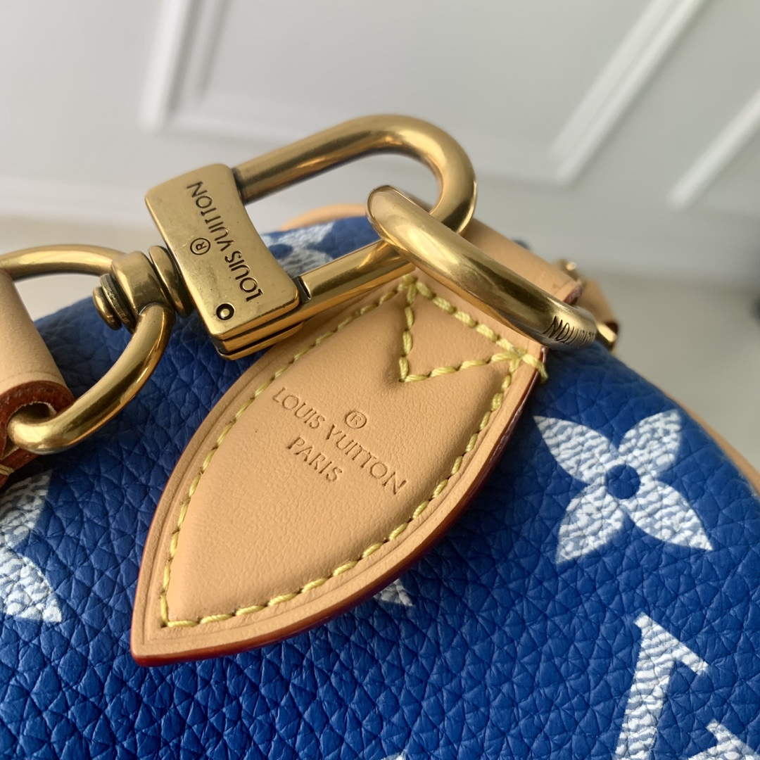 LV M24418 Louis Vuitton Speedy P9 Bandoulière 40 Bag Monogram Leather Blue | lv m24418 louis vuitton speedy p9 bandouliere 40 bag monogram leather blue 5