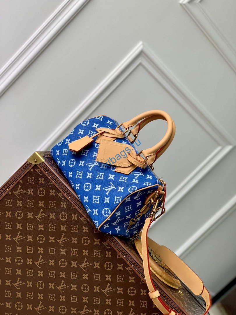 LV M24424 Louis Vuitton Speedy P9 Bandoulière 25 Bag Monogram Leather Blue | lv m24424 louis vuitton speedy p9 bandouliere 25 bag monogram leather blue 2