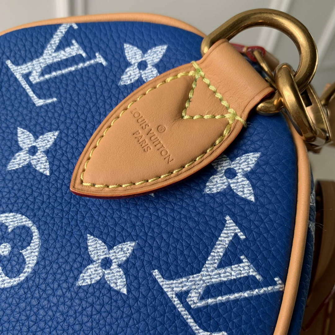 LV M24424 Louis Vuitton Speedy P9 Bandoulière 25 Bag Monogram Leather Blue | lv m24424 louis vuitton speedy p9 bandouliere 25 bag monogram leather blue 7