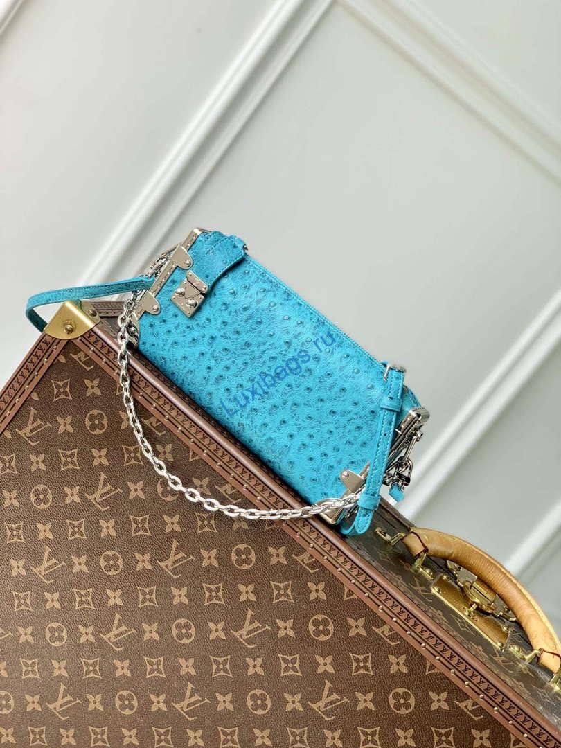 LV M25445 Louis Vuitton Slim Trunk Bag Ostrich Pattern Royal blue