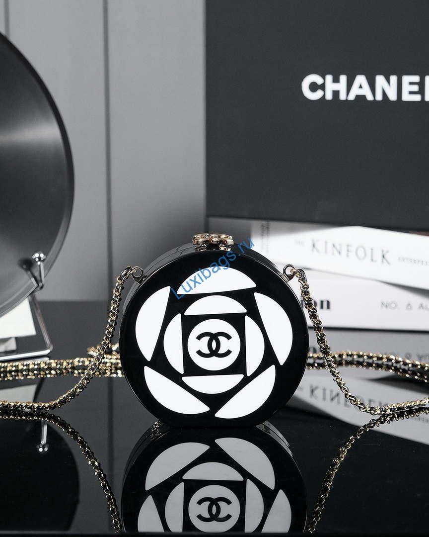 Chanel AS3548 Evening Round Lambskin white