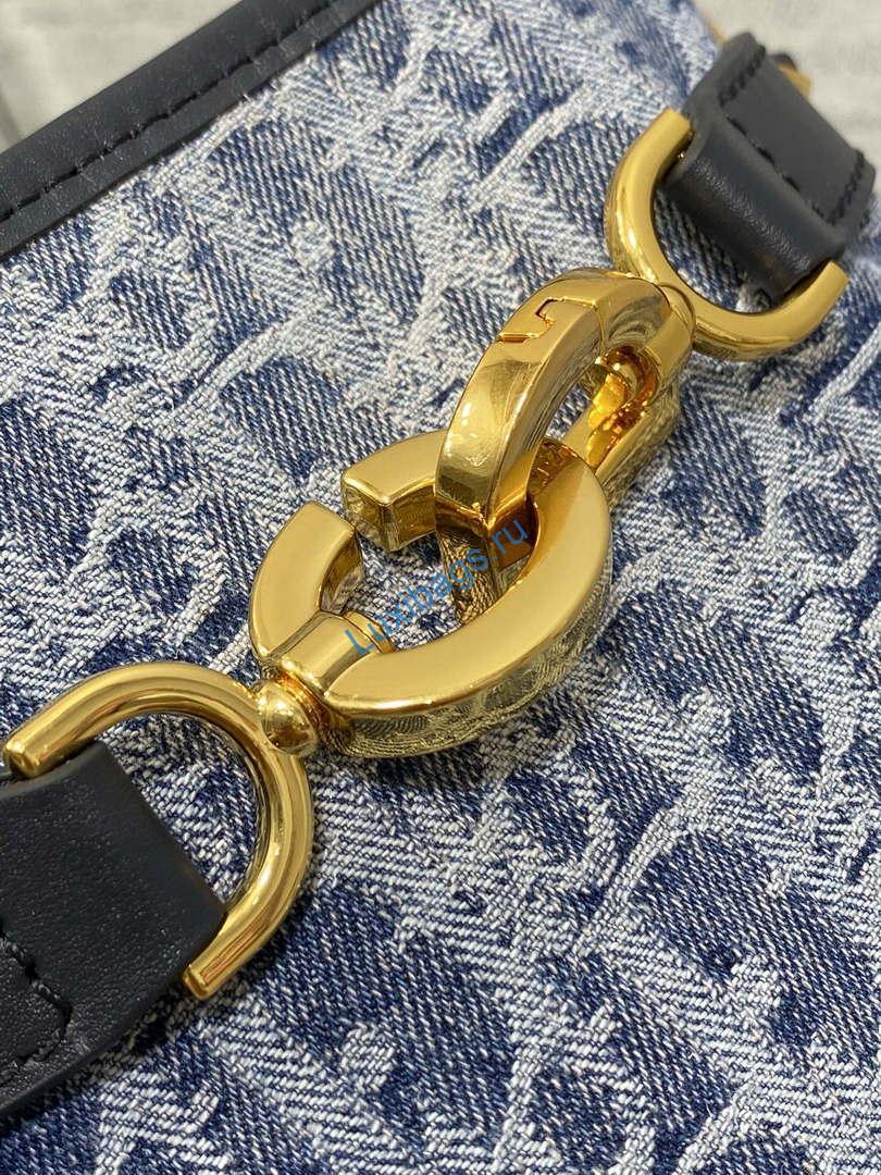 Dior M2271 Medium C'est Dior Bag Blue Denim Dior Oblique Jacquard M2029 | dior m2271 medium cest dior bag blue denim dior oblique jacquard m2029 002