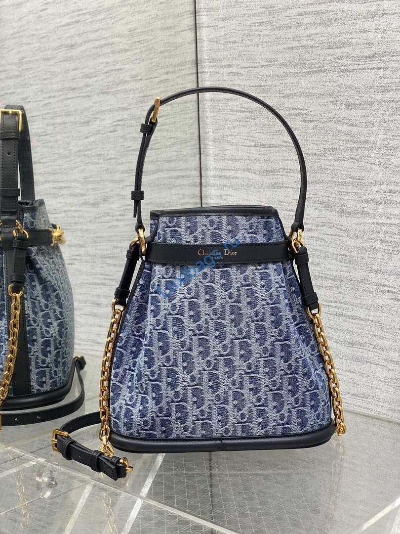 Dior M2271 Medium C'est Dior Bag Blue Denim Dior Oblique Jacquard M2029 | dior m2271 medium cest dior bag blue denim dior oblique jacquard m2029 004