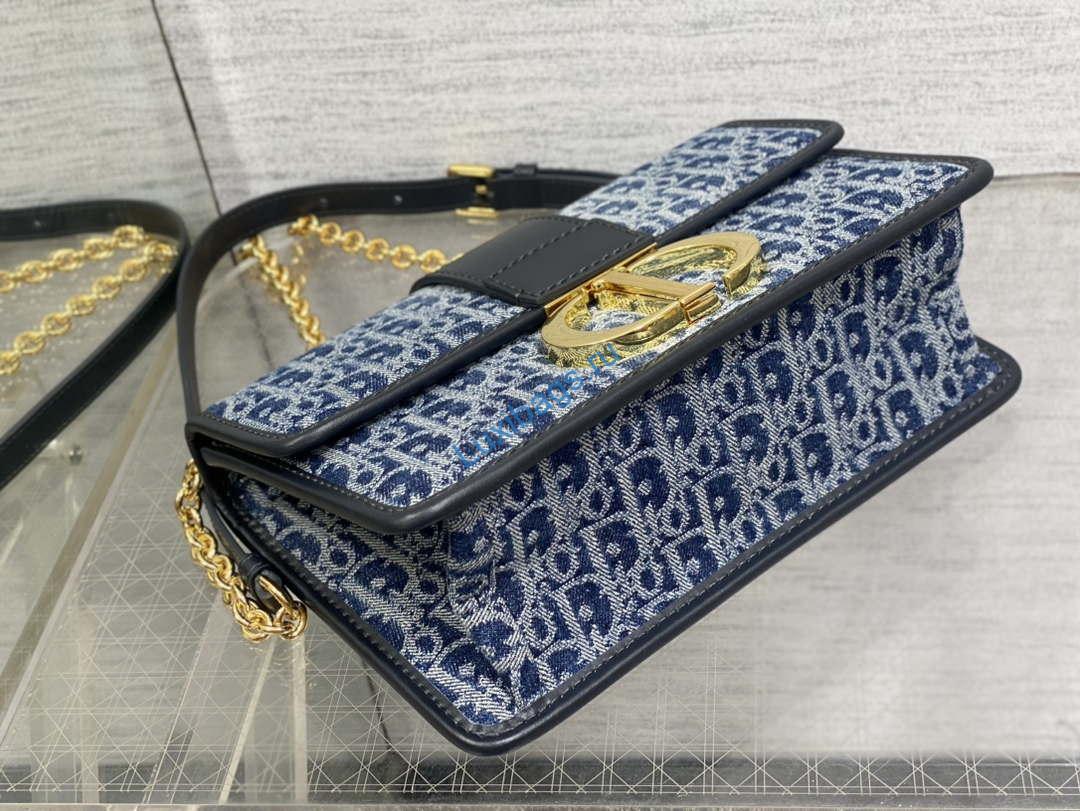 Dior M9334 30 Montaigne Bag with Chain Blue Denim Dior Oblique Jacquard M2021 | dior m9334 30 montaigne bag with chain blue denim dior oblique jacquard 007