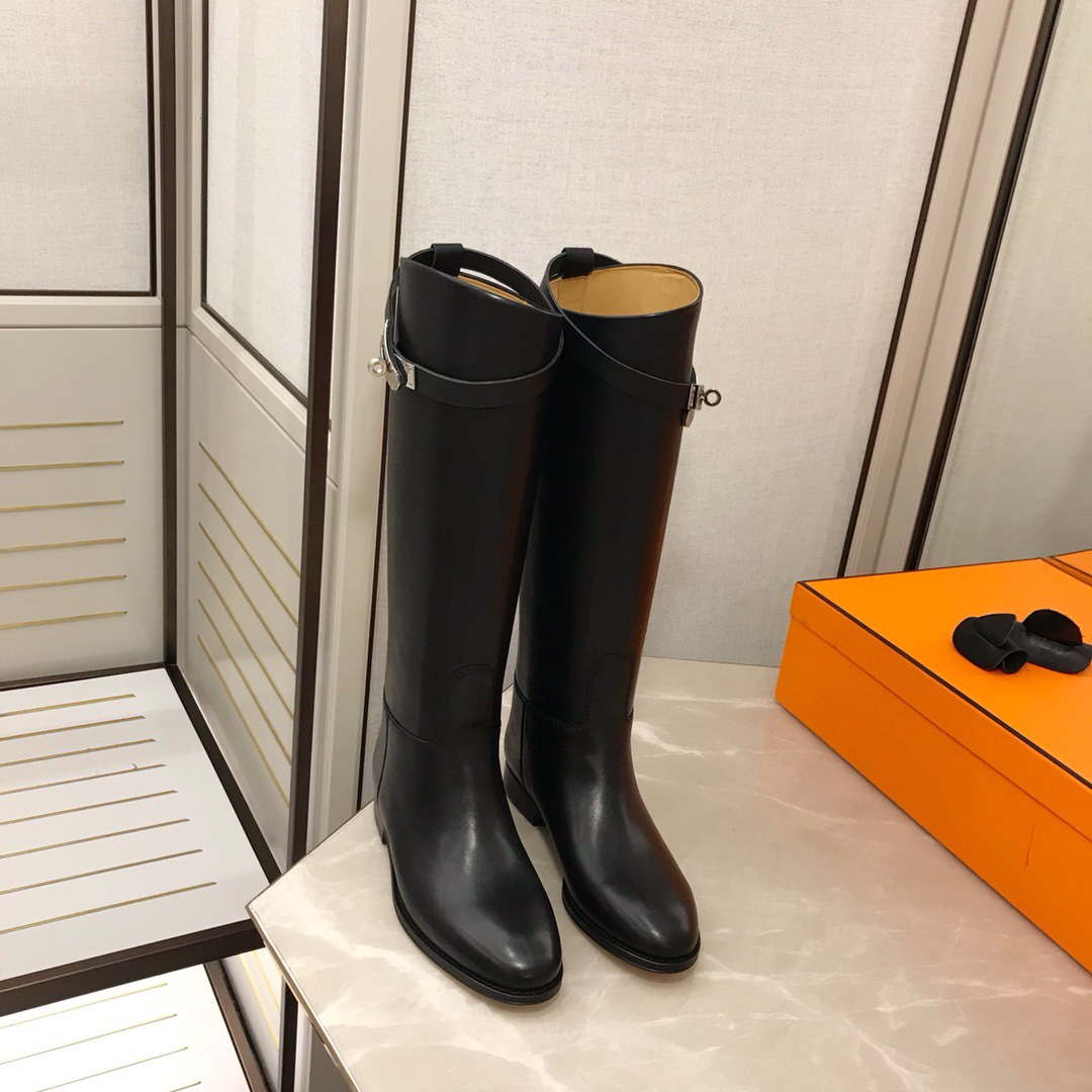 Hermès Women's  Jumping leather riding boots H042138Zv01340 Black