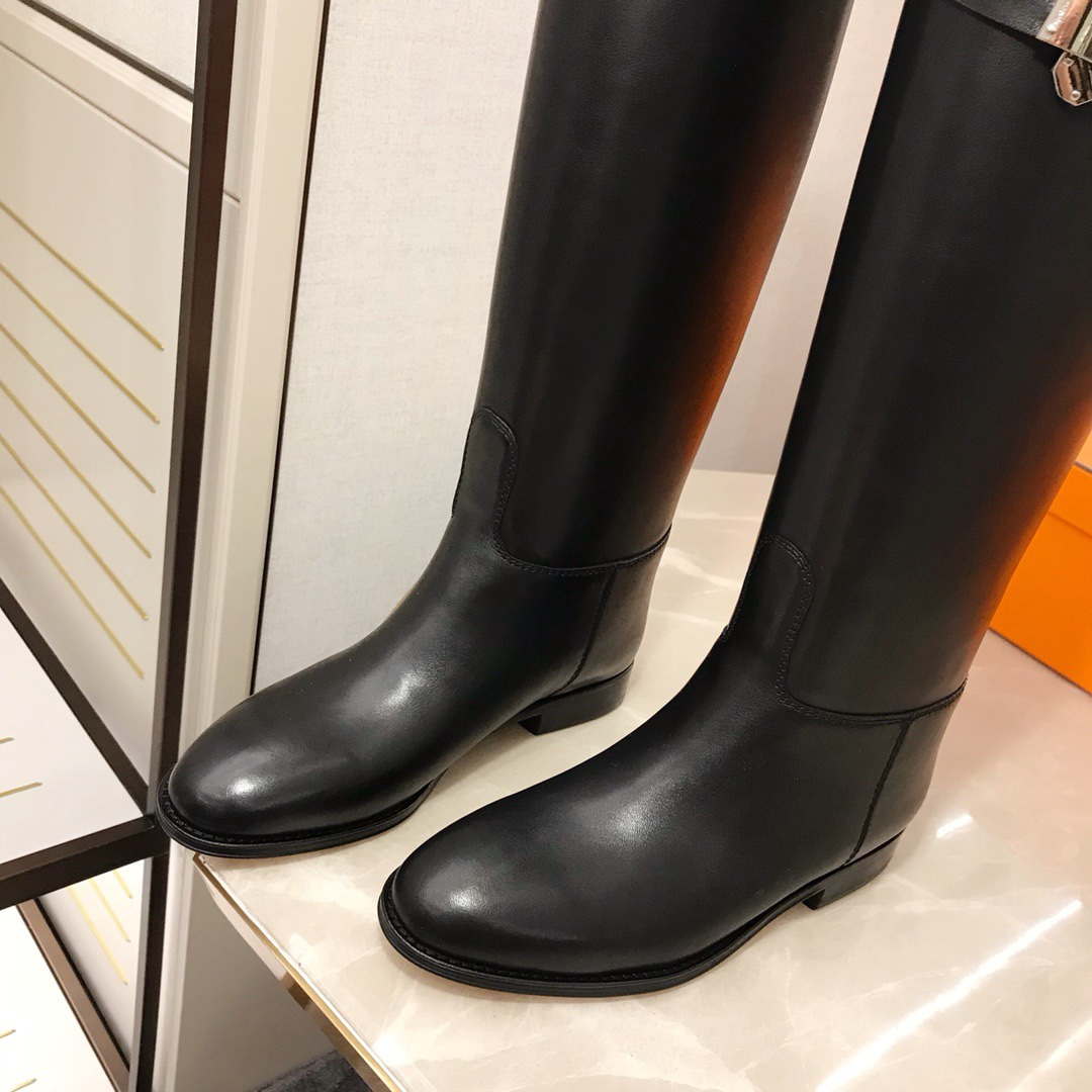 Hermès Women's Jumping leather riding boots H042138Zv01340 Black | hermes womens jumping leather riding boots h042138zv01340 025