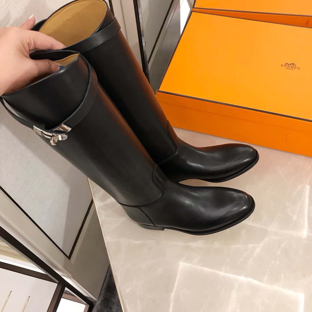 Hermès Women's Jumping leather riding boots H042138Zv01340 Black | hermes womens jumping leather riding boots h042138zv01340 027