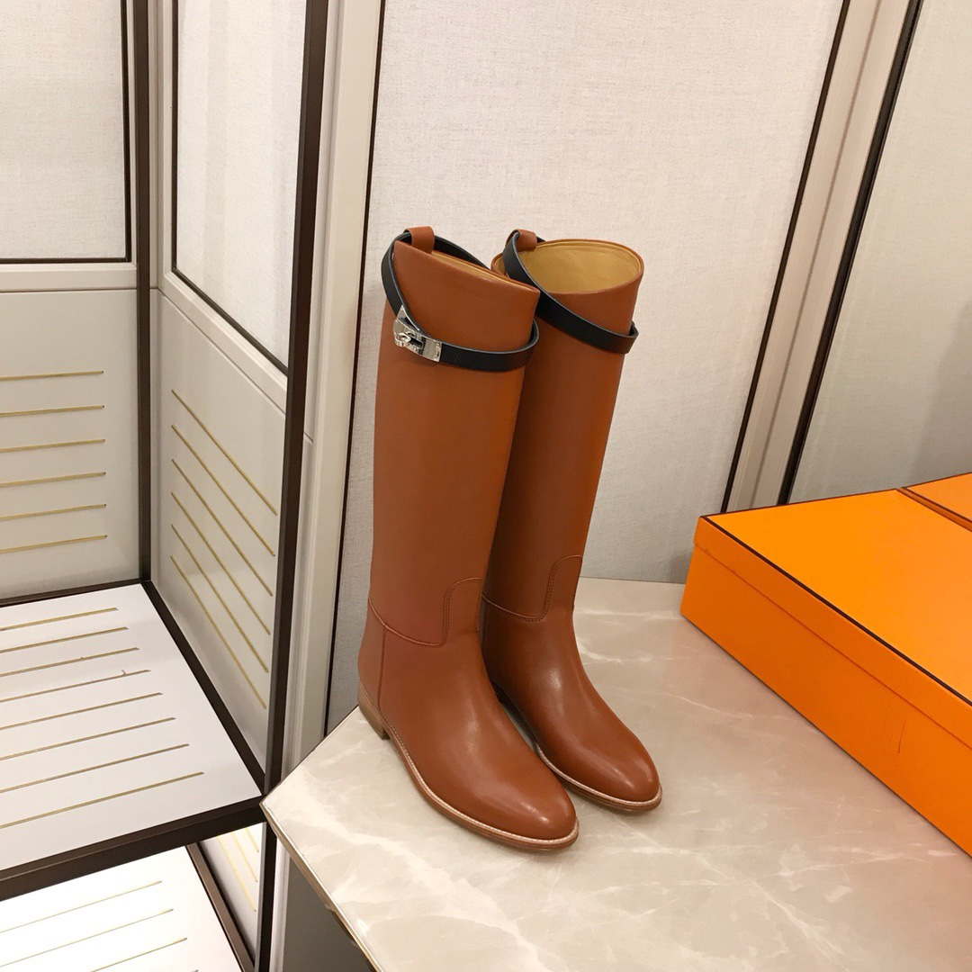 Hermès Women's Jumping leather riding boots H042138Zv01340 Brown