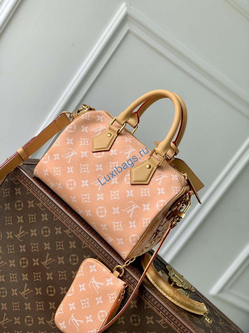 LV M24424 Louis Vuitton Speedy P9 Bandoulière 25 Monogram Bag Pastel Peach | lv m24424 louis vuitton speedy p9 bandouliere 25 monogram bag pastel peach 2
