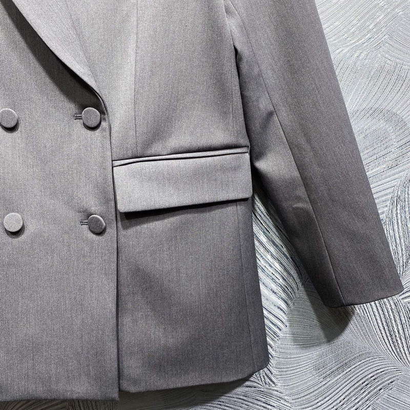 2024 Autumn New Style Lapel Solid Color Double Breasted Suit Jacket DLA68910 | 2024 autumn new style lapel solid color double breasted suit jacket dla68910 7