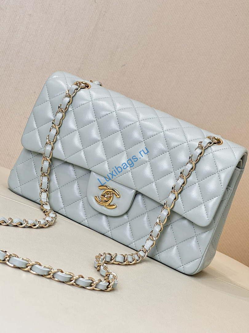 Chanel A01112 Flap Classic 11.12 Handbag Lambskin & Gold-Tone Metal Light Blue | chanel a01112 flap classic 11 12 handbag lambskin gold tone metal light blue 005