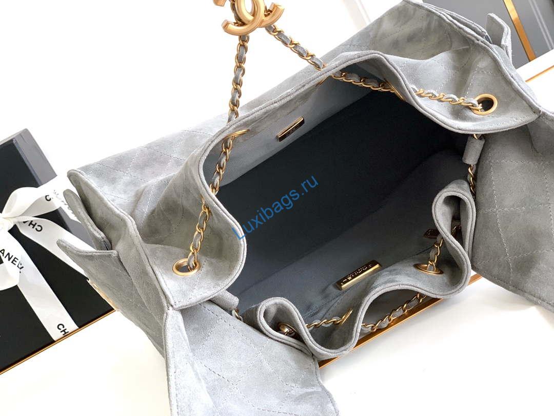 Chanel A99921 Shopping bag Bucket Drawstring 25A Bag Nubuck leather | chanel a99921 shopping bag bucket drawstring 25a bag 006