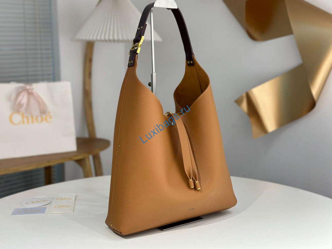 Chloé CHC24AS630N5726M Marcie Hobo Bag in grained leather Clay Brown | chloe chc24as630n5726m marcie hobo bag in grained leather clay brown 2