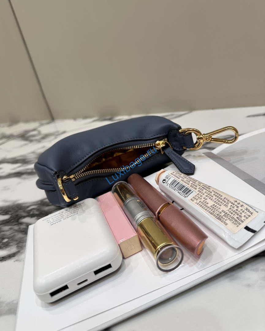 Fendi 7AS089 Nano Fendigraphy Gray Blue Leather Charm 80056S | fendi 7as089 nano fendigraphy gray blue leather charm 009
