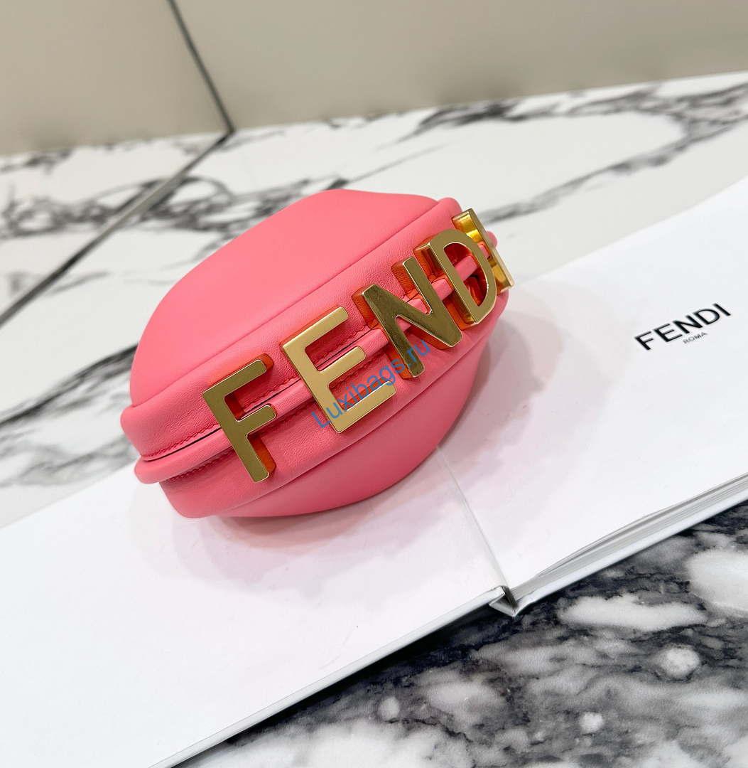 Fendi 7AS089 Nano Fendigraphy Rose Pink Leather Charm 80056S | fendi 7as089 nano fendigraphy leather charm 103