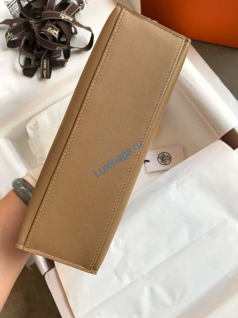 Hermes Kelly Pouchette Swift Leather clutch bag Gold H230289 | hermes kelly pouchette swift leather clutch bag silver h230289 007