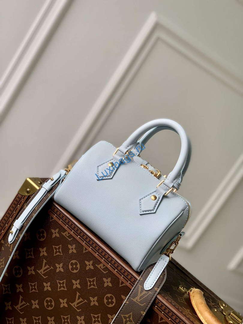 LV M24604 Louis Vuitton SPEEDY 18 LV&I Calf Leather Handbag Olympic Blue | lv m24604 louis vuitton speedy 18 lv i calf leather handbag olympic blue 3